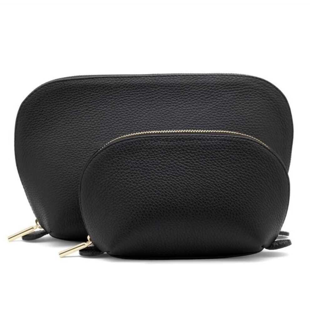 Cuyana Leather Travel Case Set Bag Black